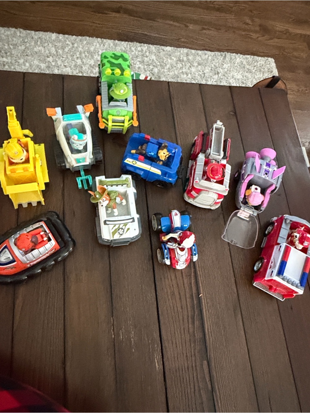 Paw Patrol Character Vehicle Lot in Blue, Red, Yellow, Green, Pink, White